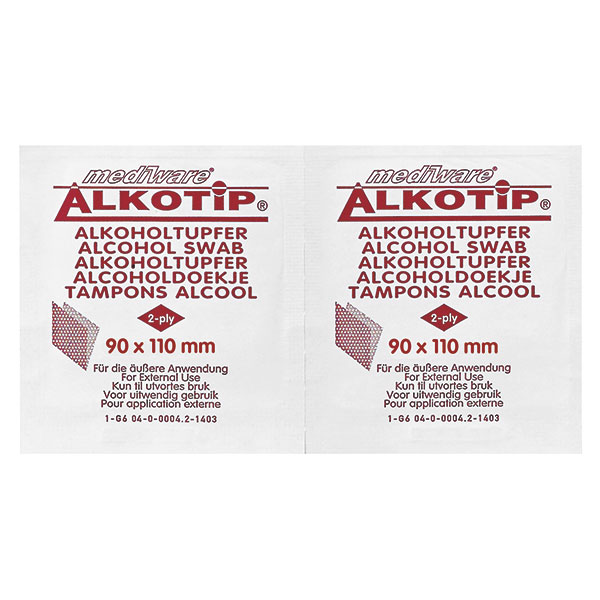 Alkotip Alkoholtupfer > large, 100 Stück, zur Hautreinigung